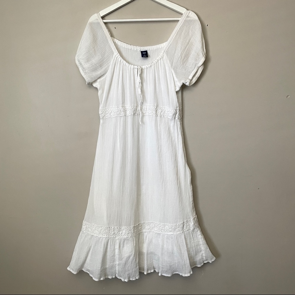 GAP White Romantic Peasant Dress